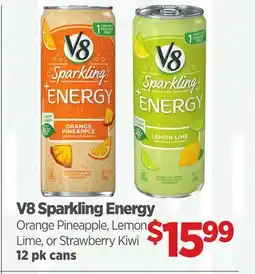 Gordon Food Services V8 Sparkling Energy Orange Pineapple, Lemon Lime, or Strawberry Kiwi offer