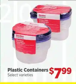 Gordon Food Services Plastic Containers offer