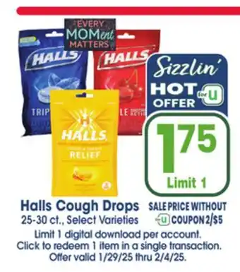 Jewel-Osco Halls Cough Drops offer