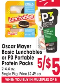 Jewel-Osco Oscar Mayer Basic Lunchables or P3 Portable Protein Packs offer