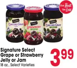 Jewel-Osco Signature Select Grape or Strawberry Jelly or Jam offer