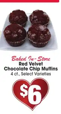 Jewel-Osco Red Velvet Chocolate Chip Muffins offer