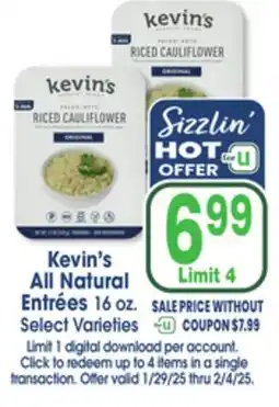 Jewel-Osco Kevin's All Natural Entrées offer