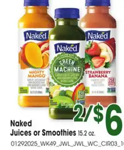 Jewel-Osco Naked Juices or Smoothies offer