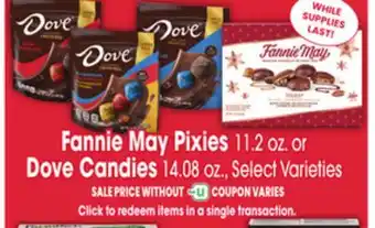 Jewel-Osco Fannie May Pixies 11.. 11.2 Dove Candies Candies offer