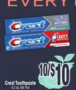 Jewel-Osco Crest Toothpaste offer