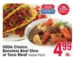 Jewel-Osco USDA Choice Boneless Beef Stew or Taco Meat offer