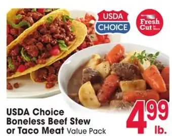 Jewel-Osco USDA Choice Boneless Beef Stew or Taco Meat offer