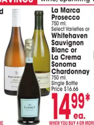 Jewel-Osco La Marca Prosecco 750 ml. or Whitehaven Sauvignon Blanc or La Crema Sonoma Chardonnay 750 ml offer