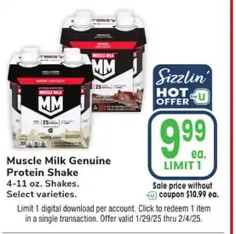 Jewel-Osco Muscle Milk Genuine Protein Shake offer