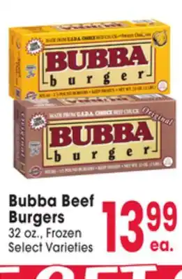 Jewel-Osco Bubba Beef Burgers offer