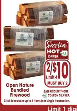 Jewel-Osco Open Nature Bundled Firewood offer