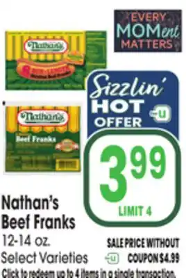 Jewel-Osco Nathan's Beef Franks offer