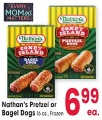 Jewel-Osco Nathan's Pretzel or Bagel Dogs offer