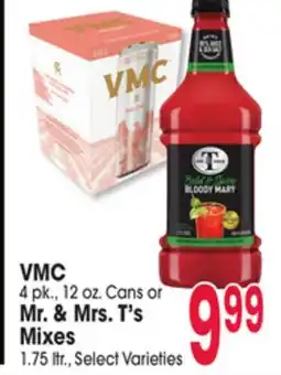 Jewel-Osco VMC 4pk., 12 oz. Cans or Mr. & Mrs. T's Mixes offer