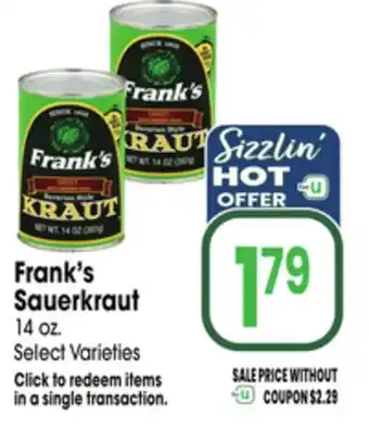 Jewel-Osco Frank's Sauerkraut offer