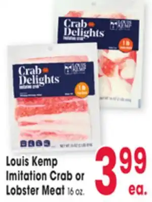 Jewel-Osco Louis Kemp Imitation Crab or Lobster Meat offer