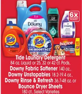 Jewel-Osco Tide Laundry Detergent Liquid 25 32 42 ct. Pods, Fabric Softener Fabric Softener 140 oz., 140 oz offer