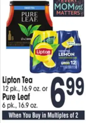 Jewel-Osco Lipton Tea 12 pk., 16.9 oz. or Pure Leaf 6 pk., 16.9 oz offer