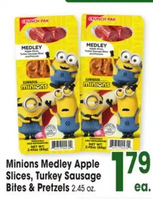 Jewel-Osco Minions, Medley Apple Slices, Turkey Sausage Bites & Pretzels offer