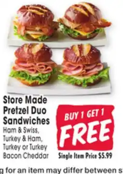 Jewel-Osco Store Made Pretzels Duo Sandwiches offer