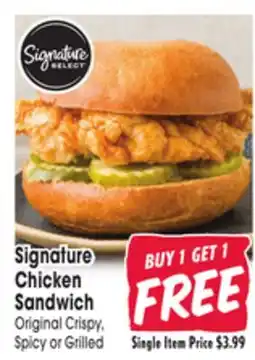 Jewel-Osco Signature Chicken Sandwich offer