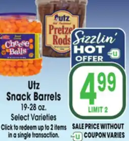 Jewel-Osco Utz Snack Barrels offer