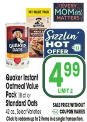 Jewel-Osco Quaker Instant Oatmeal Value Pack offer