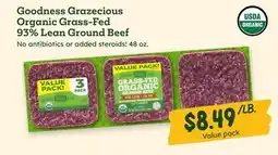 Sprouts Farmers Market Goodness Grazecious Organic Grass-Fed 93% Lean Ground Beef offer