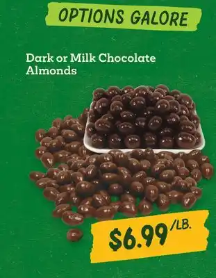 Sprouts Farmers Market Dark or Milk Chocolate Almonds offer