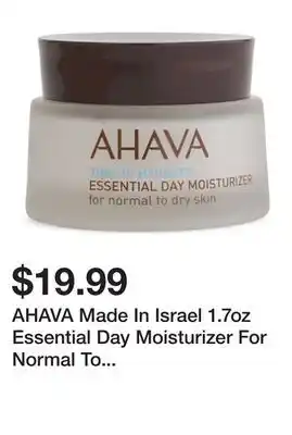 Marshalls AHAVA Made In Israel 1.7oz Essential Day Moisturizer For Normal To Dry Skin offer