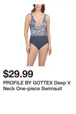 Marshalls PROFILE BY GOTTEX Deep V Neck One-piece Swimsuit offer