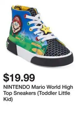 Marshalls NINTENDO Mario World High Top Sneakers (Toddler Little Kid) offer