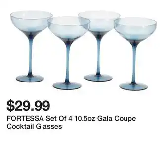 Marshalls FORTESSA Set Of 4 10.5oz Gala Coupe Cocktail Glasses offer