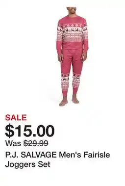 Marshalls P.J. SALVAGE Men's Fairisle Joggers Set offer