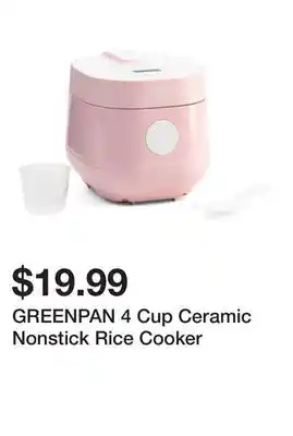 Marshalls GREENPAN 4 Cup Ceramic Nonstick Rice Cooker offer