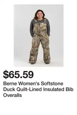 Tractor Supply Company Berne Women's Softstone Duck Quilt-Lined Insulated Bib Overalls offer