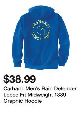 Tractor Supply Company Carhartt Men's Rain Defender Loose Fit Midweight 1889 Graphic Hoodie offer