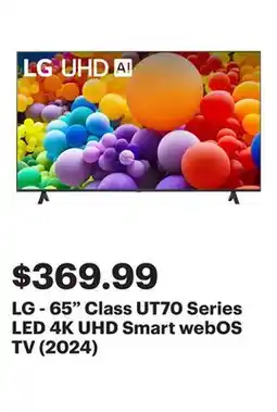 Best Buy LG - 65 Class UT70 Series LED 4K UHD Smart webOS TV (2024) offer