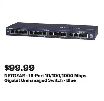 Best Buy NETGEAR - 16-Port 10/100/1000 Mbps Gigabit Unmanaged Switch - Blue offer