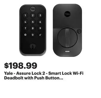 Best Buy Yale - Assure Lock 2 - Smart Lock Wi-Fi Deadbolt with Push Button Keypad | Key Access - Black Suede offer