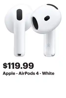 Best Buy Apple - AirPods 4 - White offer