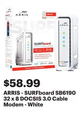 Best Buy ARRIS - SURFboard SB6190 32 x 8 DOCSIS 3.0 Cable Modem - White offer