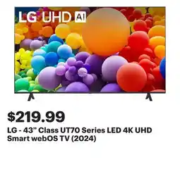 Best Buy LG - 43 Class UT70 Series LED 4K UHD Smart webOS TV (2024) offer