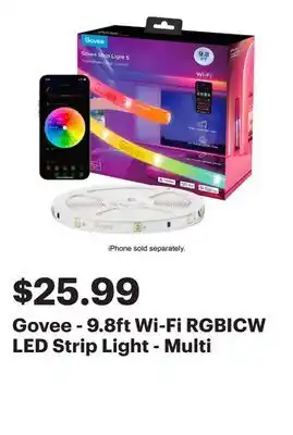 Best Buy Govee - 9.8ft Wi-Fi RGBICW LED Strip Light - Multi offer