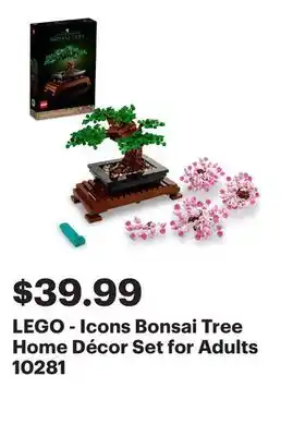 Best Buy LEGO - Icons Bonsai Tree Home Décor Set for Adults 10281 offer