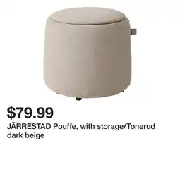 Ikea JÄRRESTAD Pouffe, with storage/Tonerud dark beige offer