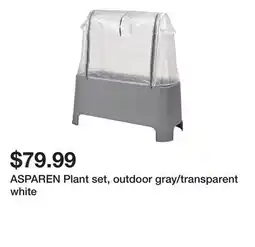 Ikea ASPAREN Plant set, outdoor gray/transparent white offer