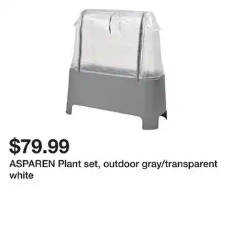 Ikea ASPAREN Plant set, outdoor gray/transparent white offer