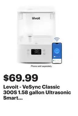 Best Buy Levoit - VeSync Classic 300S 1.58 gallon Ultrasonic Smart Humidifier - White offer